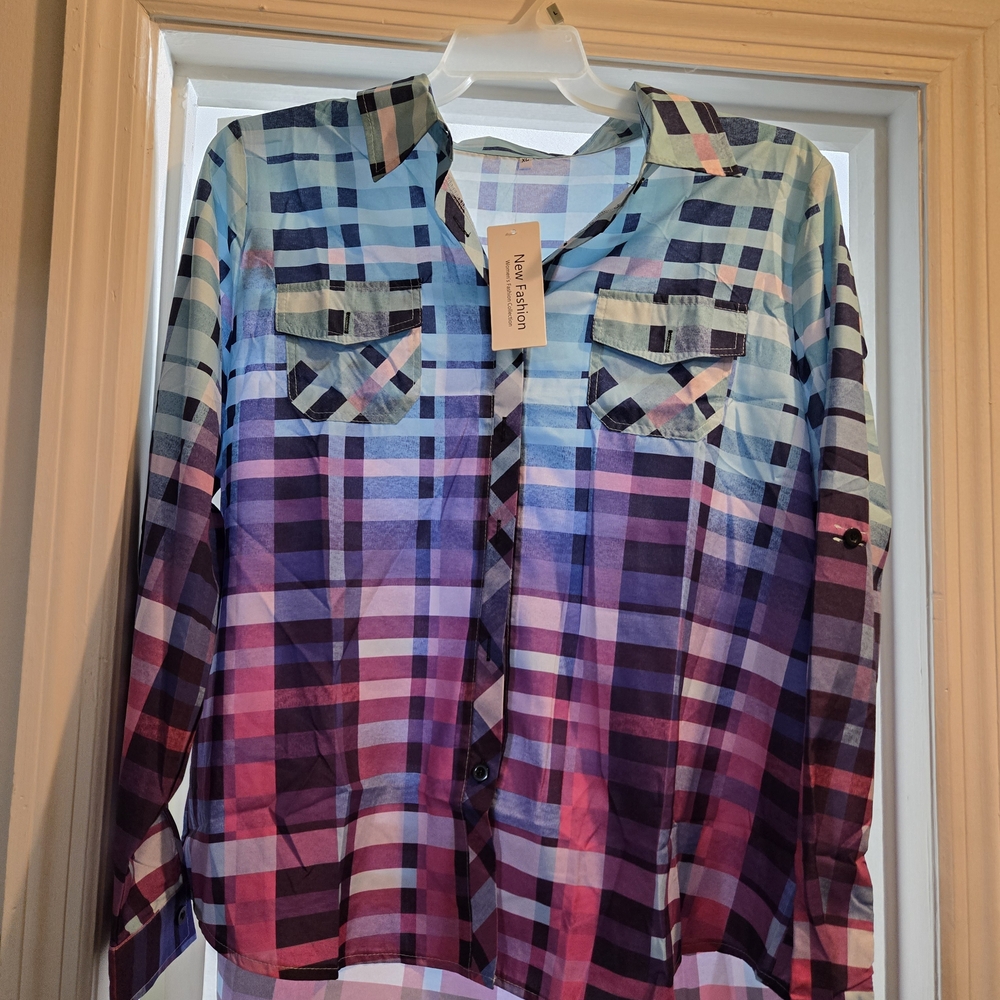 Plaid Button-Up Shirt